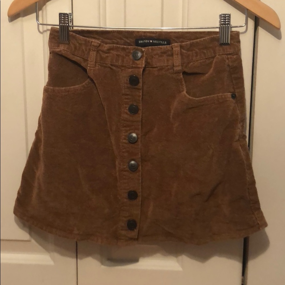 Brown button down brandy skirt